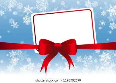 Blue Christmas Card Red Bow Stock Vector (Royalty Free) 1198702699 ...