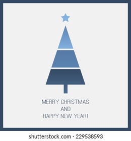Blue Christmas Card Template