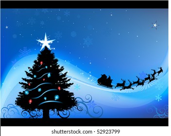 Blue Christmas card vector background