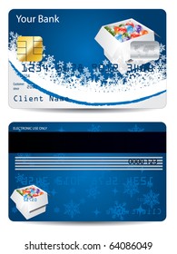 Blue christmas credit card design