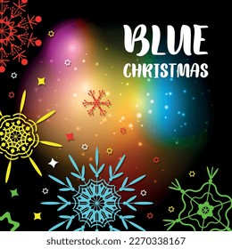  Blue Christmas . Design suitable for greeting card poster and banner