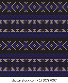 Blue Christmas fair isle pattern background for fashion textiles, knitwear and graphics