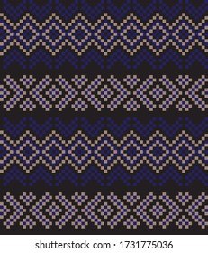 Blue Christmas fair isle pattern background for fashion textiles, knitwear and graphics