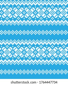 Blue Christmas fair isle pattern background for fashion textiles, knitwear and graphics