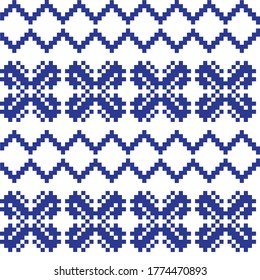 Blue Christmas fair isle pattern background for fashion textiles, knitwear and graphics