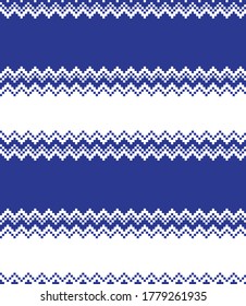 Blue Christmas fair isle pattern background for fashion textiles, knitwear and graphics