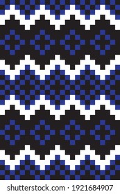 Blue Christmas fair isle pattern background for fashion textiles, knitwear and graphics