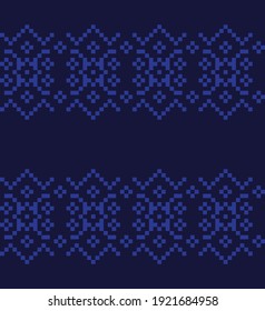 Blue Christmas fair isle pattern background for fashion textiles, knitwear and graphics