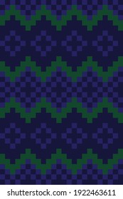 Blue Christmas fair isle pattern background for fashion textiles, knitwear and graphics