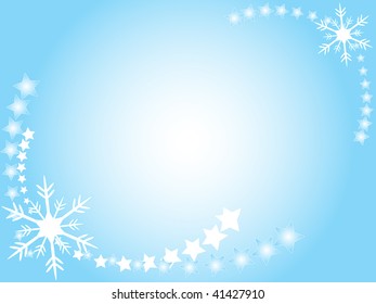 Blue christmas frame - vector illustration
