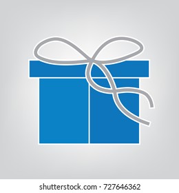 blue christmas gift icon- vector illustration