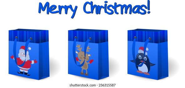 Blue Christmas gift packages