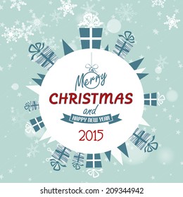 blue christmas globe landscape template. christmas concept
