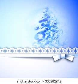 Blue Christmas Greeting card with element watercolor background