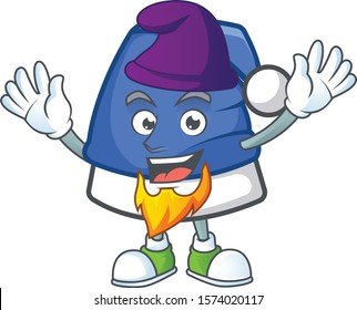 Blue christmas hat mascot cartoon style as an Elf