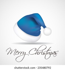 blue Christmas hat. vector illustration