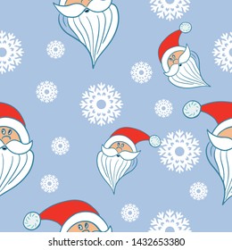 Blue christmas holiday cute pattern vector