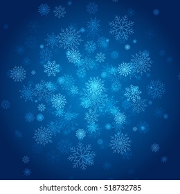 Blue christmas with lights. Abstract vector illustration. Decorative background for holiday greeting card