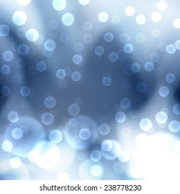 Blue christmas lights background. EPS10 vector.