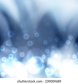 Blue christmas lights background. EPS10 vector.