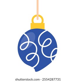 Blue Christmas ornament with snowflake design Vector