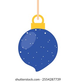 Blue Christmas ornament with snowflake design Vector