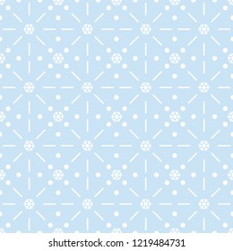 Blue Christmas pattern with snowflakes, vector illustration