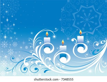  blue christmas postcard