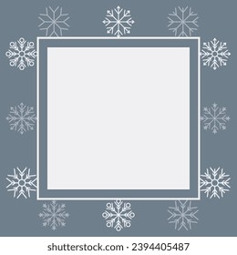 blue Christmas poster with snow icon decoration. free copy space area design. vector for banner, greeting card, social media.