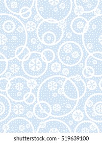 Blue Christmas seamless pattern with snowflakes,  vector illustration