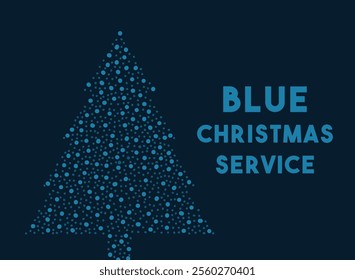 Blue Christmas Service. Flat design vector. Christmas tree. Eps 10.