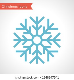 Blue Christmas Snowflake. Christmas Icon. Vector illustration