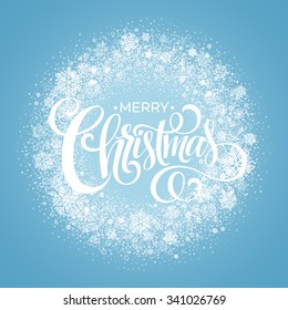 Blue Christmas Snowflake Wreath. Vector illustration EPS10