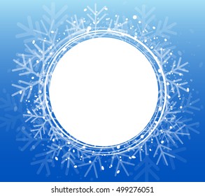 Blue Christmas Snowflake Wreath. Vector illustration EPS10