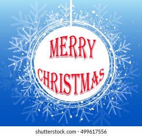 Blue Christmas Snowflake Wreath. Vector illustration EPS10