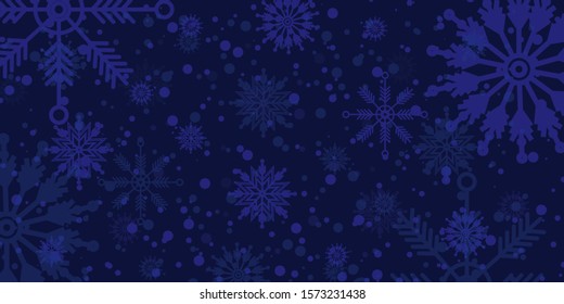 Blue Christmas snowflakes background flat design