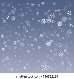 Blue Christmas snowflakes background. Winter vector illustration