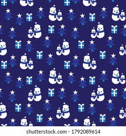 Blue Christmas Snowman fondo de patrón transparente para gráficos de sitios web, textil de moda