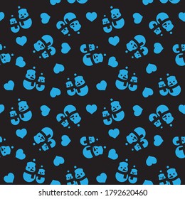 Blue Christmas Snowman fondo de patrón transparente para gráficos de sitios web, textil de moda