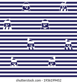 Blue Christmas Snowman seamless pattern design for website graphics, fashion textile