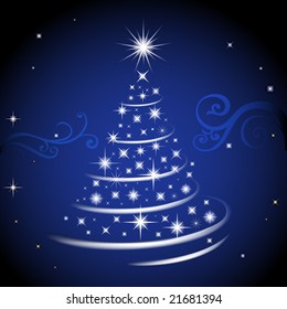 Blue christmas tree