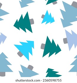 fondo azul de árbol de Navidad, diseño de patrón de repetición para impresión de tela o papel tapiz o patrón de ajuste de papel x'mas
