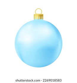 Balón azul de árbol de Navidad aislada en fondo blanco