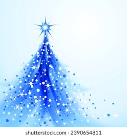 Blue Christmas tree with bauble