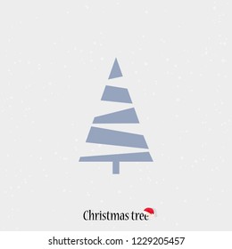 Blue Christmas tree on a gray background.
