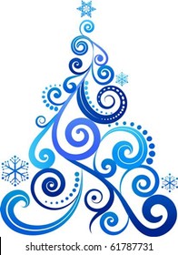 Blue Christmas tree ornament