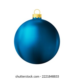 Blue Christmas tree toy Realistic color illustration