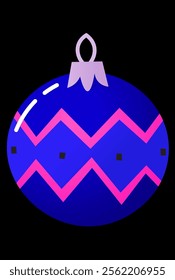 blue christmas tree toy vector illustration