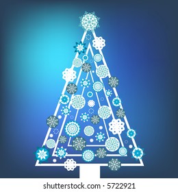 blue christmas tree vector