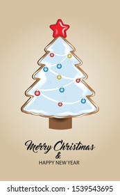 Blue Christmas tree. Vector illustration